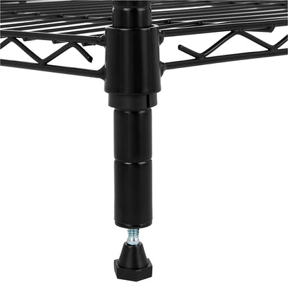 4-Tier Adjustable Storage Shelving Unit – 640kg Capacity (Black, 91.4 x 35.6 x 137.1cm)