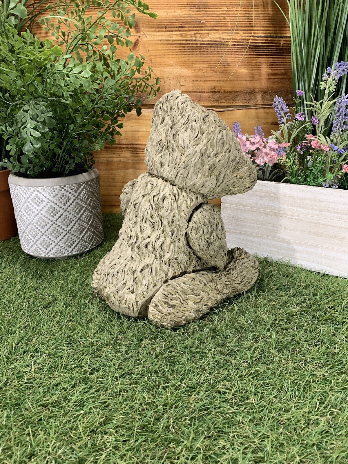 STONE GARDEN CUTE TEDDY BEAR DETAILED CONCRETE GARDEN ORNAMENT