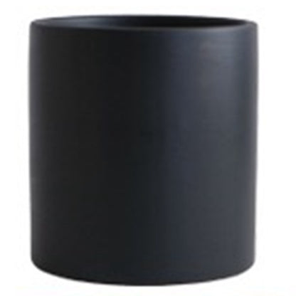 Nordic Ceramic Flowerpot – Cylindrical Succulent Planter with Drainage Tray