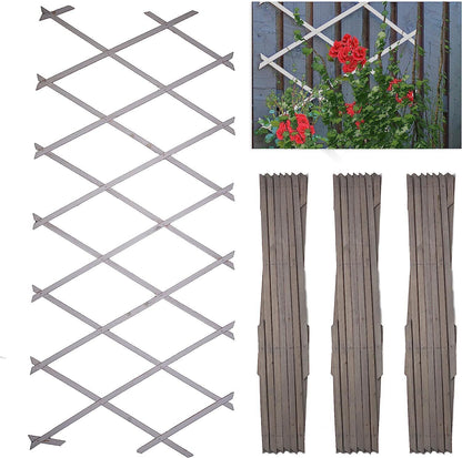 Wooden Trellis Pack of 3 Expandable Garden Wall for Climbing Plants