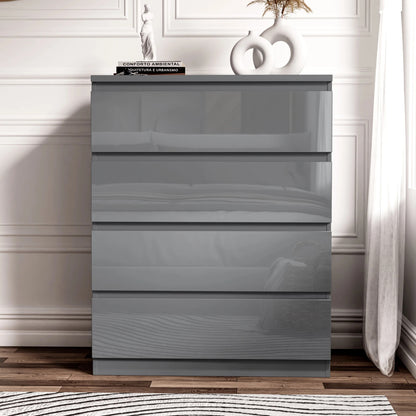 High Gloss Chest of Drawers – Tall & Wide Bedroom Storage Cabinet