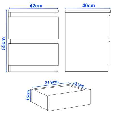 High Gloss Chest of Drawers – Tall & Wide Bedroom Storage Cabinet