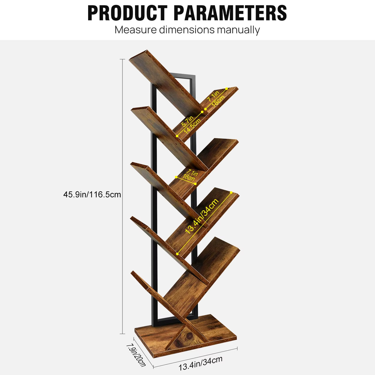 Stylish 9-Tier Tree Bookshelf - Elegant Floor Standing Bookcase for Unique Display and Storage Solutions