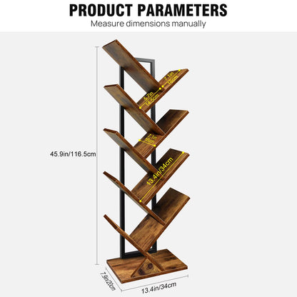 Stylish 9-Tier Tree Bookshelf - Elegant Floor Standing Bookcase for Unique Display and Storage Solutions