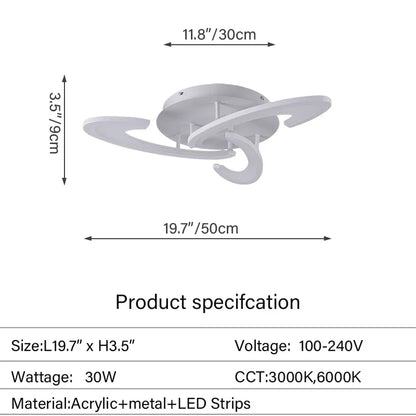 Modern Led Acrylic Ceiling Light Fixture Creative Design Led Chandelier Ceiling Lamps RC Dimming Indoor Lighting Plafon Lustres