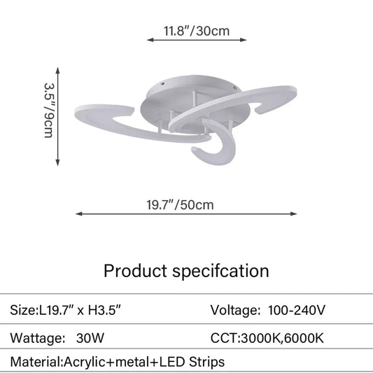 Modern Led Acrylic Ceiling Light Fixture Creative Design Led Chandelier Ceiling Lamps RC Dimming Indoor Lighting Plafon Lustres