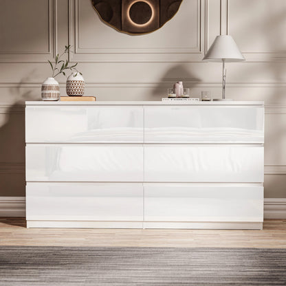 High Gloss Chest of Drawers – Tall & Wide Bedroom Storage Cabinet