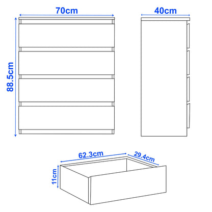 High Gloss Chest of Drawers – Tall & Wide Bedroom Storage Cabinet
