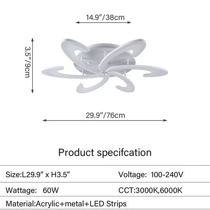Modern Led Acrylic Ceiling Light Fixture Creative Design Led Chandelier Ceiling Lamps RC Dimming Indoor Lighting Plafon Lustres