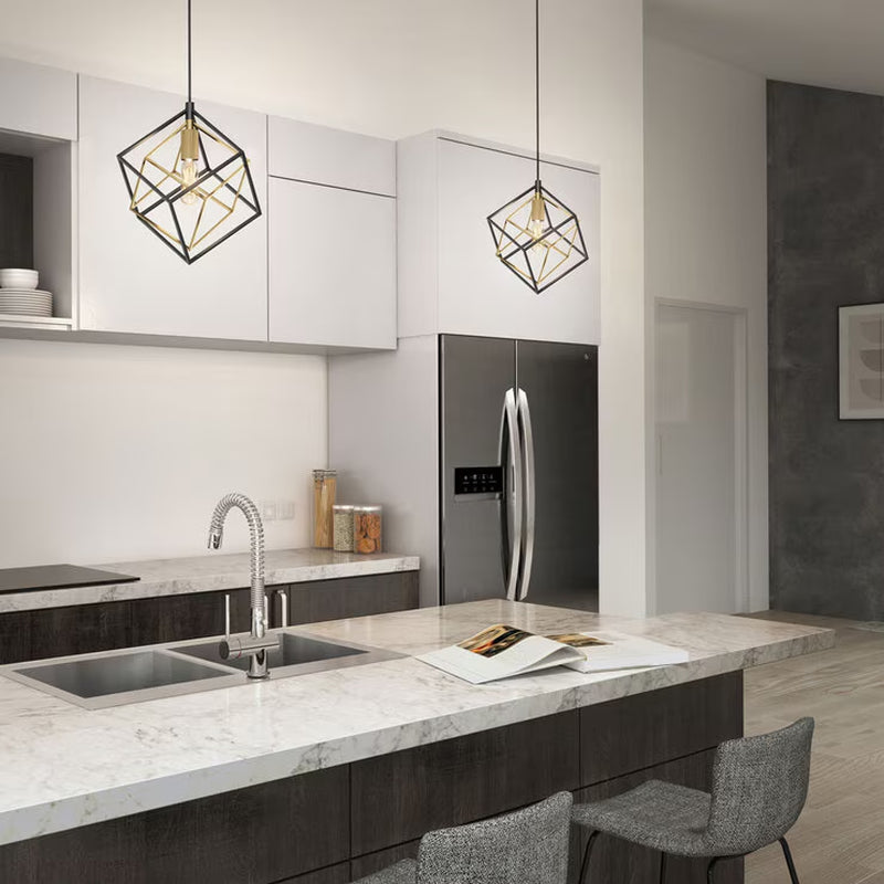 Imperium 1-Pendant Light Fixture in Black & Gold