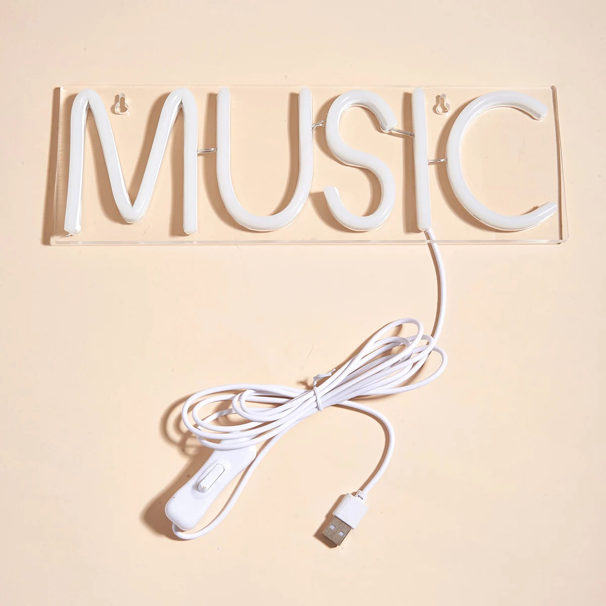 Chi-Buy LED Neon MUSIC USB Powered Neon Signs Night Light 3D Wall Art & Game Room Bedroom Living Room Decor Lamp Signs