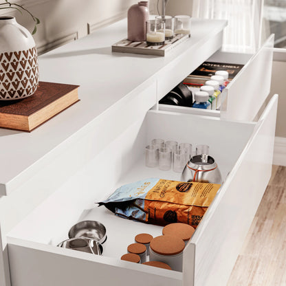 High Gloss Chest of Drawers – Tall & Wide Bedroom Storage Cabinet