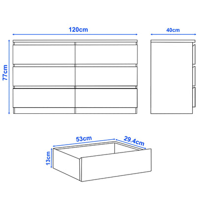 High Gloss Chest of Drawers – Tall & Wide Bedroom Storage Cabinet