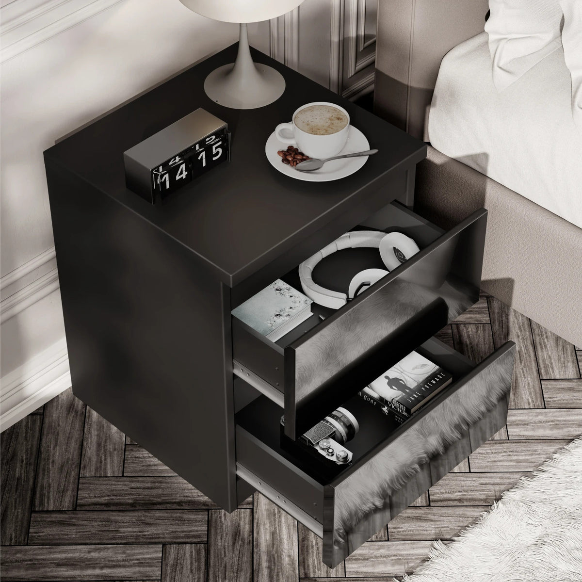 High Gloss Chest of Drawers – Tall & Wide Bedroom Storage Cabinet
