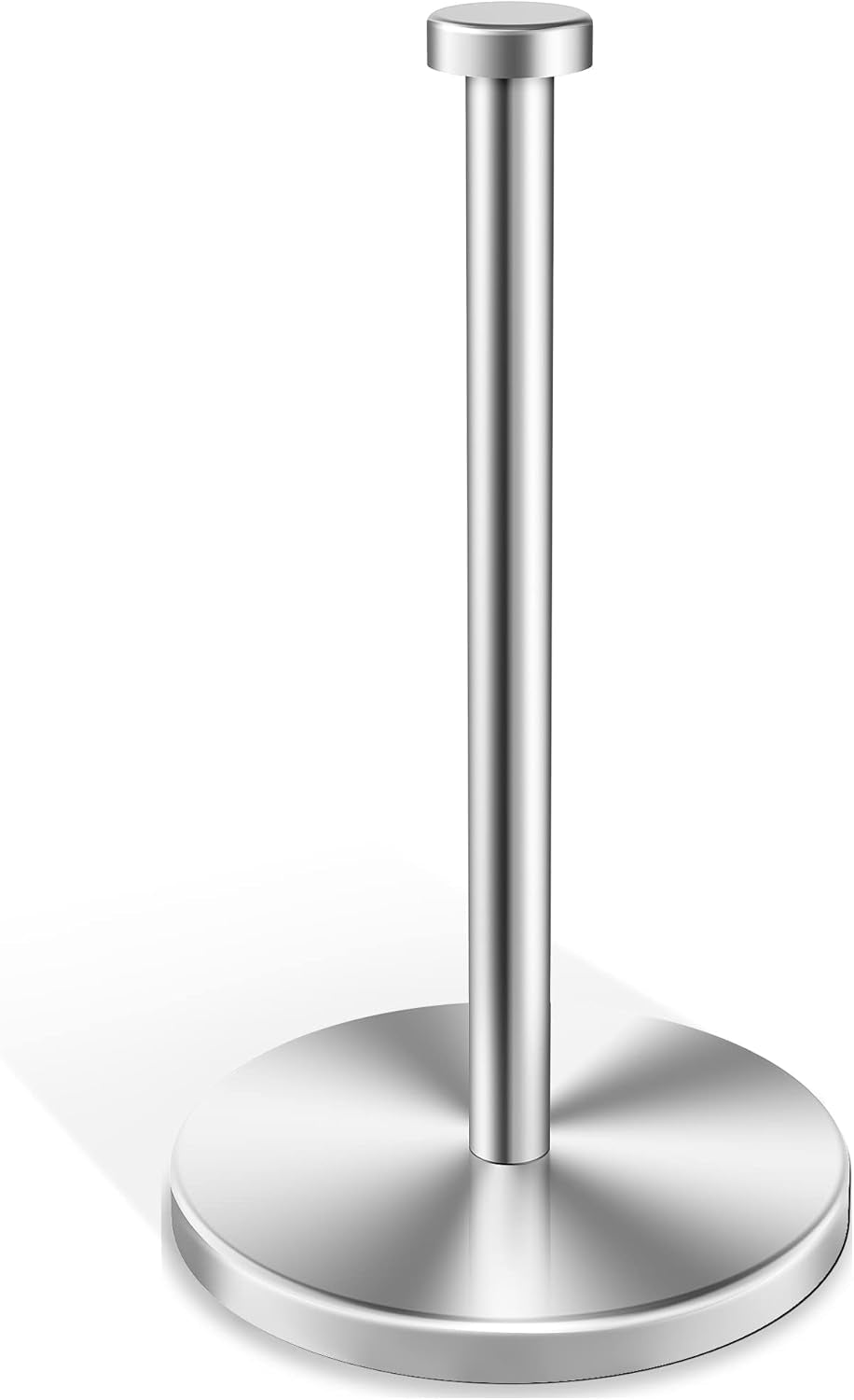 Kitchen Roll Holder, Paper Towel Holder with Weighted Base, Silver