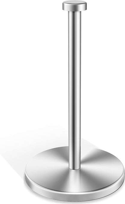 Kitchen Roll Holder, Paper Towel Holder with Weighted Base, Silver