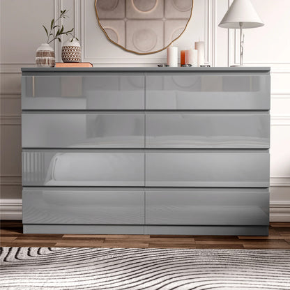 High Gloss Chest of Drawers – Tall & Wide Bedroom Storage Cabinet