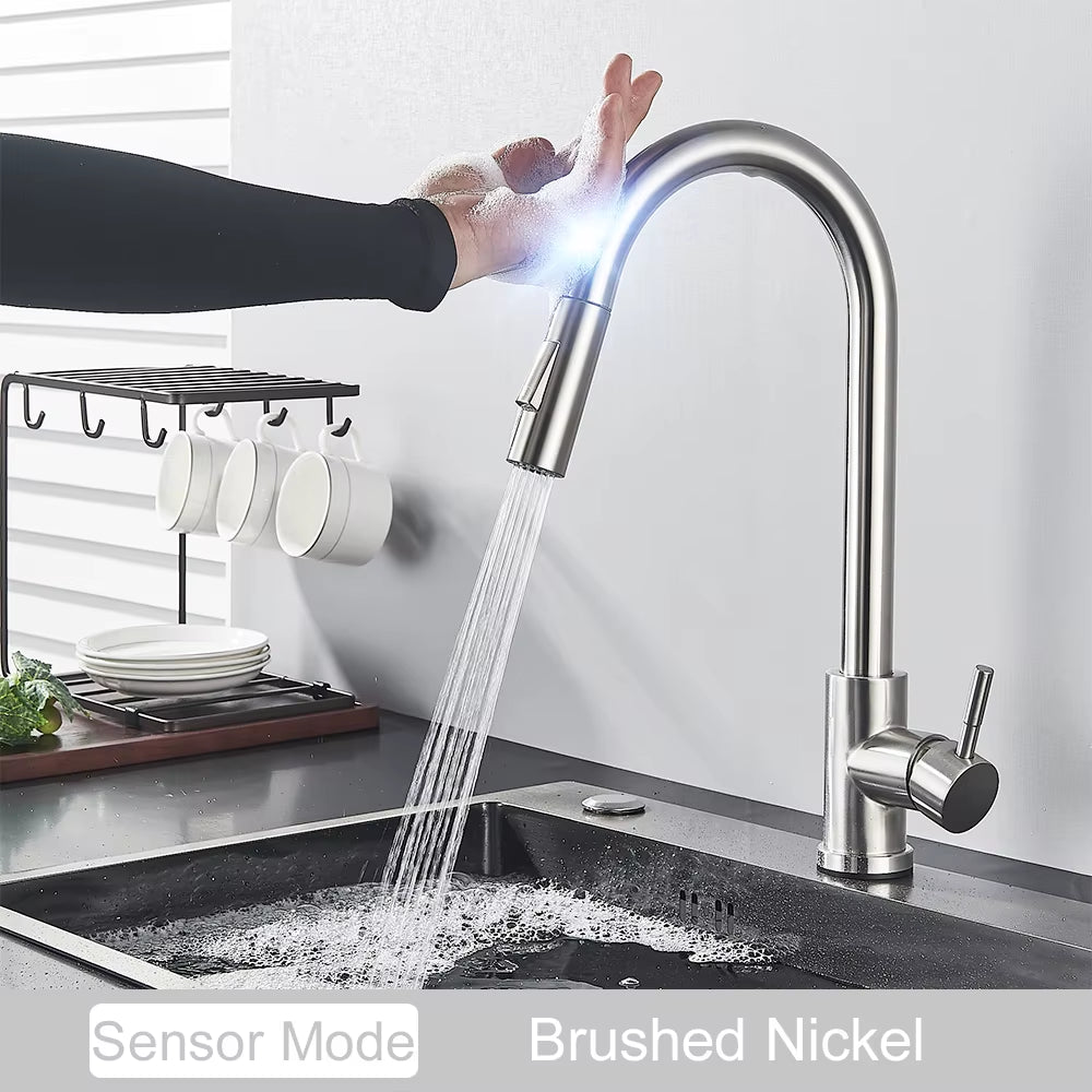 Pull Out Sensor Black Kitchen Faucet Sensitive Touch Control Faucet Mixer for Kitchen Touch Sensor Kitchen Mixer Tap