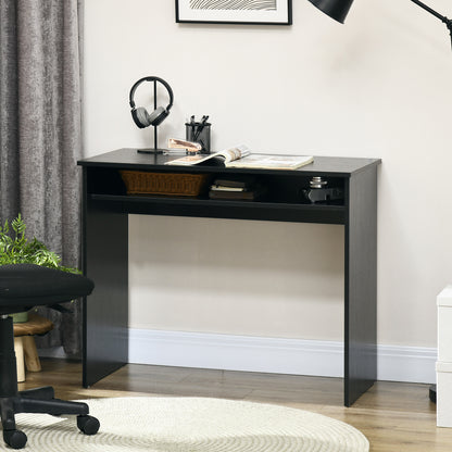Writing Desk Laptop Table Workstation with Shelf Home Office High Gloss White