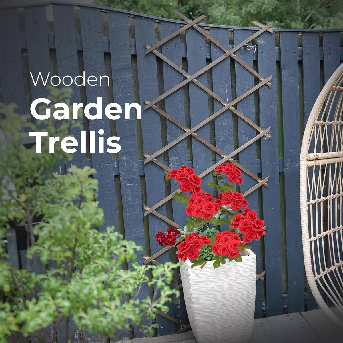 Wooden Trellis Pack of 3 Expandable Garden Wall for Climbing Plants