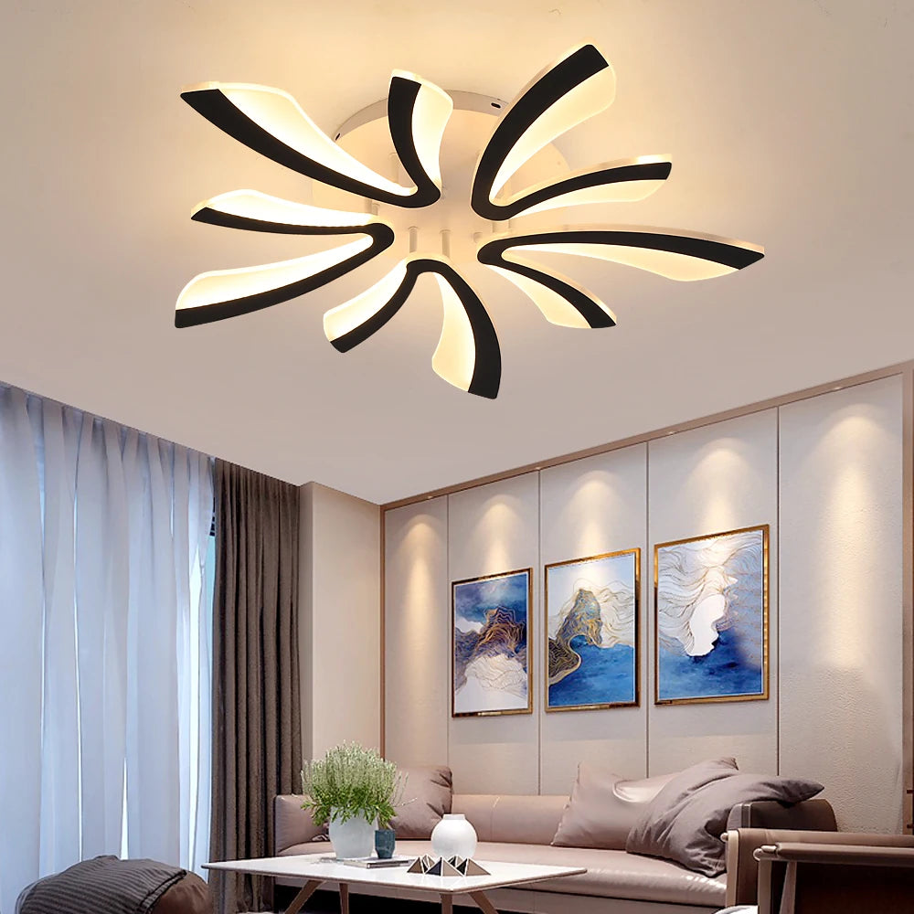 Modern Led Acrylic Ceiling Light Fixture Creative Design Led Chandelier Ceiling Lamps RC Dimming Indoor Lighting Plafon Lustres