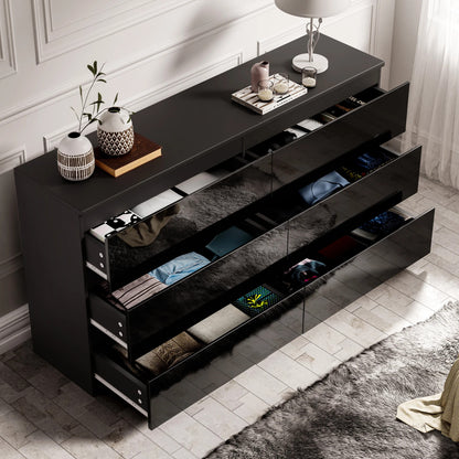 High Gloss Chest of Drawers – Tall & Wide Bedroom Storage Cabinet