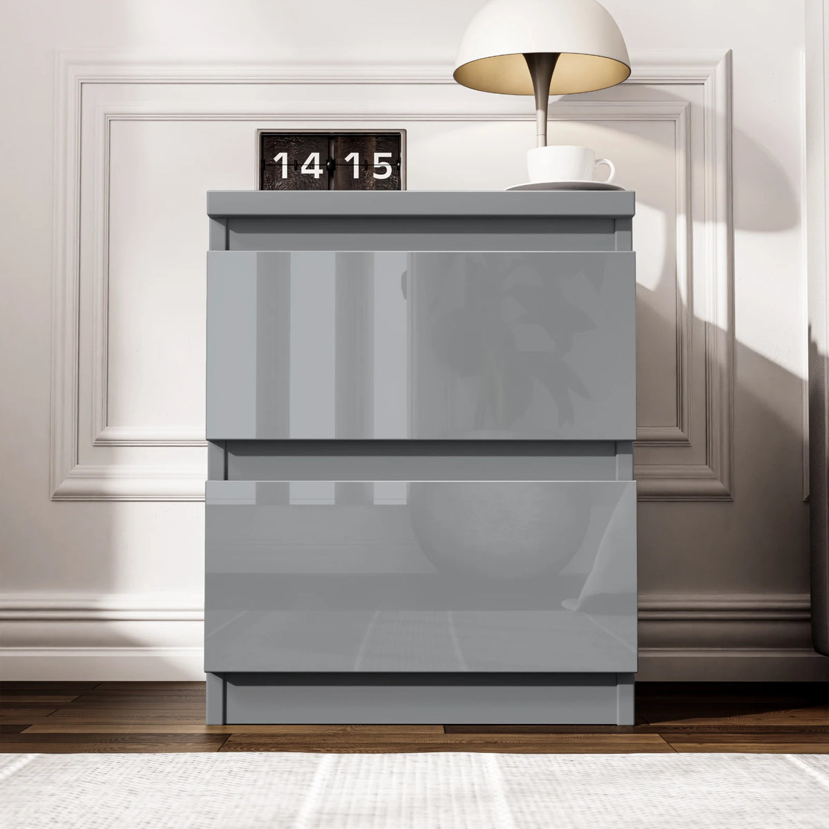 High Gloss Chest of Drawers – Tall & Wide Bedroom Storage Cabinet