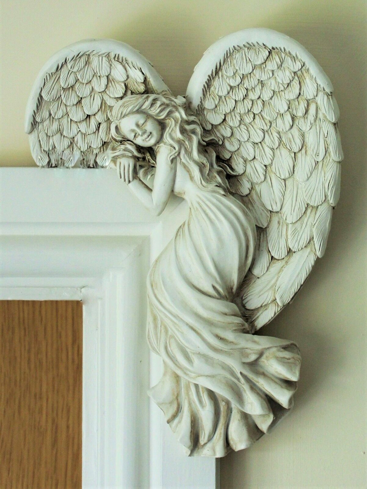Angel Wings Sculpture Ornament Set Door Frame Garden Home Decor Secret Fairy