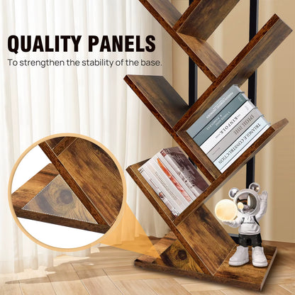 Stylish 9-Tier Tree Bookshelf - Elegant Floor Standing Bookcase for Unique Display and Storage Solutions