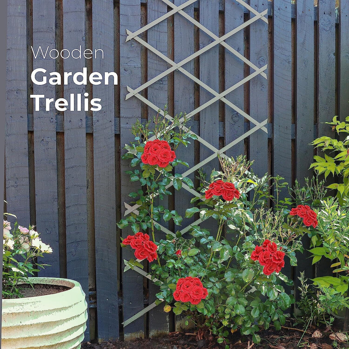 Wooden Trellis Pack of 3 Expandable Garden Wall for Climbing Plants